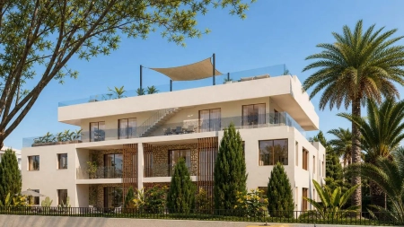 Exclusiva Planta Baja de Lujo de Obra Nueva con Amplios Jardines Privados en Jesús, Ibiza